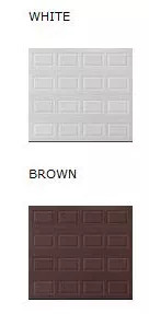 Available colors for garage doors: top - white, bottom - brown