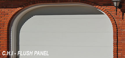 White Garage door with flush panel