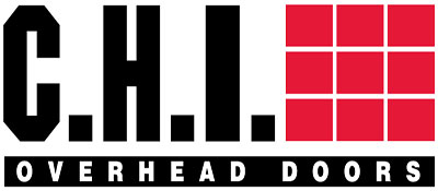 C.H.I. Overhead Doors Logo with 3 by 3 red boxes