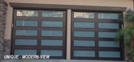 2 brown garage door with modern view design