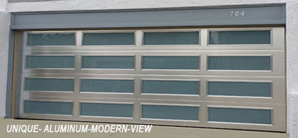 Aluminum modern-view designed garage door